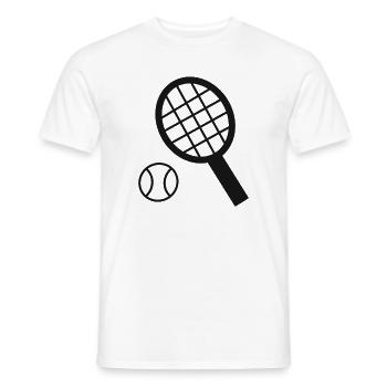 Balle de tennis amateurs de tennis tennis raquette de tennis - T-shirt homme - blanc - Devant - AI Model Male 178 dark (178cm)