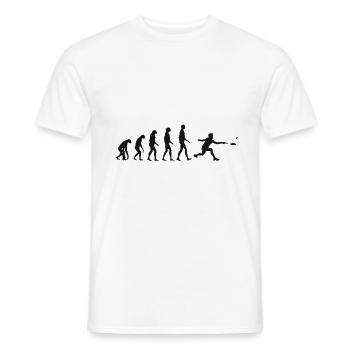 Federball Evolution Badminton Entwicklung Geschenk - Männer T-Shirt - Weiß - Vorne - AI Model Male 178 dark (178cm)