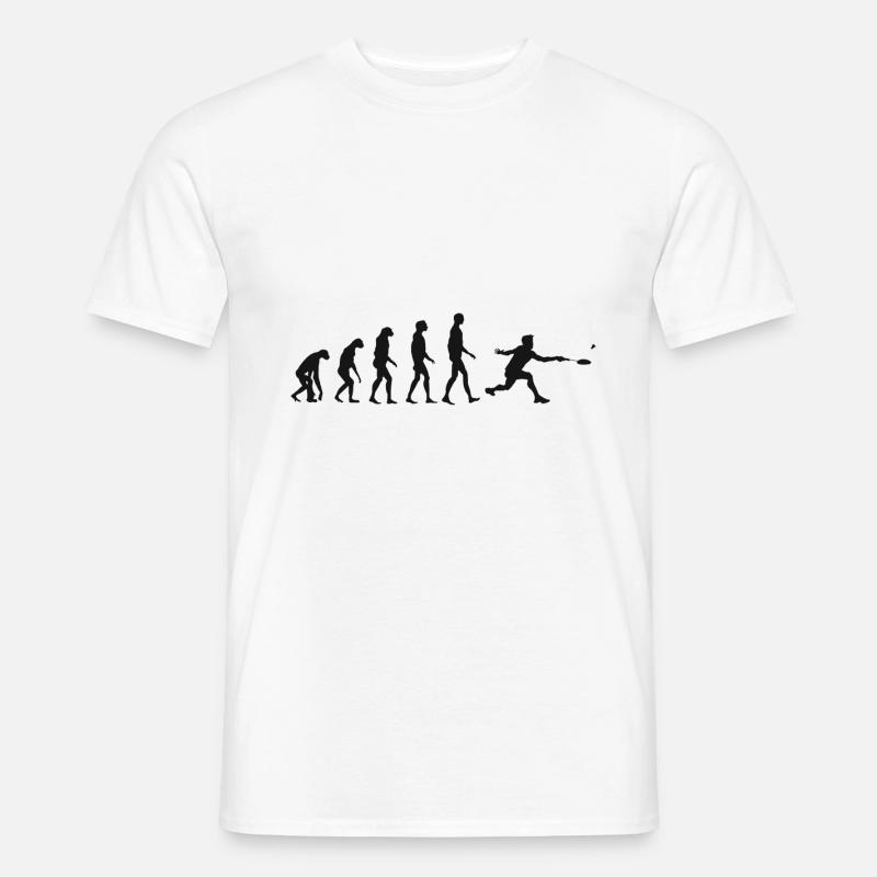 Cadeau d'évolution de badminton d'évolution de volant - T-shirt homme - blanc