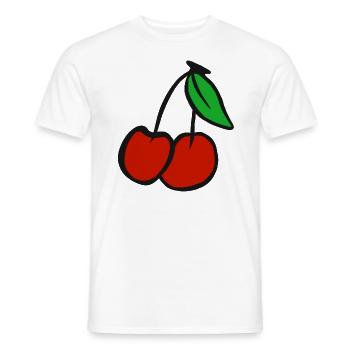 Cherry fruit cherries orchard healthy fruit - Men's T-Shirt - white - Front - AI Model Male 178 dark (178cm)