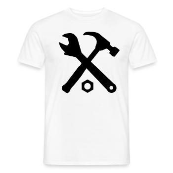 Outil clé de bricoleur outils - T-shirt homme - blanc - Devant - AI Model Male 178 dark (178cm)