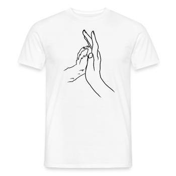 Chien patte chat cadeau amour des animaux - T-shirt homme - blanc - Devant - AI Model Male 178 dark (178cm)