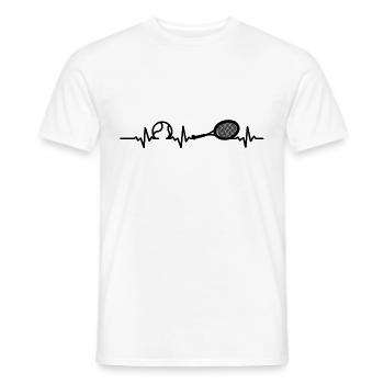 Raquette de tennis EKG Tennis Heartbeat - T-shirt homme - blanc - Devant - AI Model Male 178 dark (178cm)