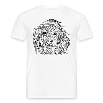 Tibet Terrier Line Art Idée cadeau - T-shirt homme - blanc - Devant - AI Model Male 178 dark (178cm)