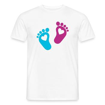 Baby Feet Forældre Baby Heart Toddler Søn Gravid - Mænd T-shirt - hvid - Foran - AI Model Male 178 dark (178cm)