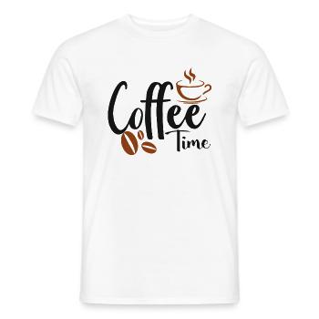Café en grains tasse caféine cadeau café - T-shirt homme - blanc - Devant - AI Model Male 178 dark (178cm)