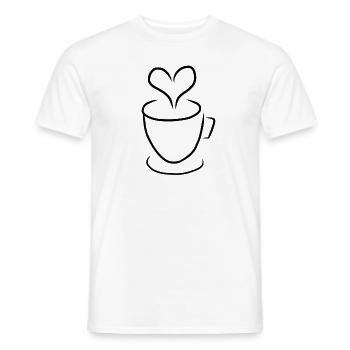 Café café café cadeau café - T-shirt homme - blanc - Devant - AI Model Male 178 dark (178cm)