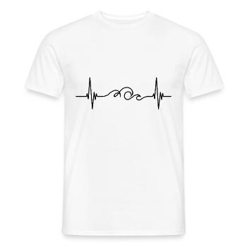 Cadeau de surf surfeur femme vague EKG surf - T-shirt homme - blanc - Devant - AI Model Male 178 dark (178cm)