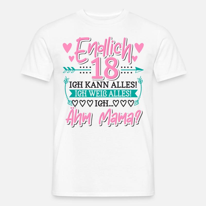 18. Geburtstag Mädchen - Männer T-Shirt - Weiß