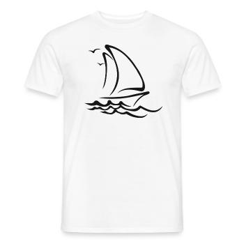 Voile bateau voile - T-shirt homme - blanc - Devant - AI Model Male 178 dark (178cm)