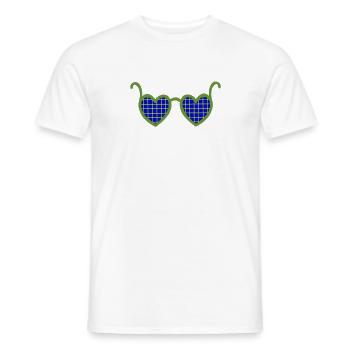 Sonnenbrille Herzen Valentinstag paar - Männer T-Shirt - Weiß - Vorne - AI Model Male 178 dark (178cm)