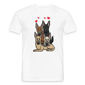 Malinois Hunde - Männer T-Shirt - Weiß - Vorne - AI Model Male 178 dark (178cm)