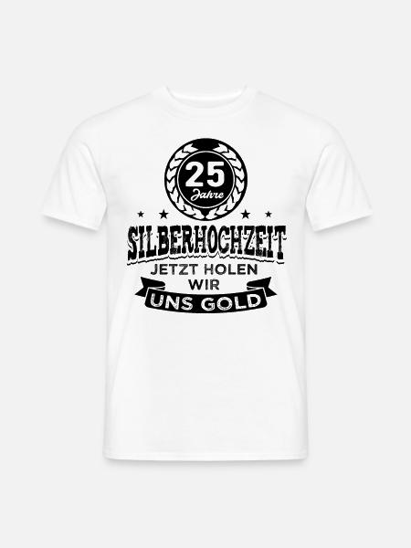 Silberhochzeit 25 Jahre Verheiratet Hochzeitstag - Männer T-Shirt - Weiß