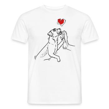 Border Terrier chien - T-shirt homme - blanc - Devant - AI Model Male 178 dark (178cm)
