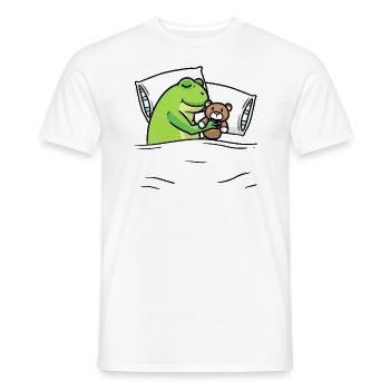 Frog Cuddly Toy Officiel Chemise de couchage Crapaud - T-shirt homme - blanc - Devant - AI Model Male 178 dark (178cm)