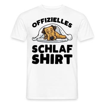Airedale Terrier Hund Offizielles Schlafshirt - Männer T-Shirt - Weiß - Vorne - AI Model Male 178 dark (178cm)