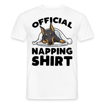 Dobermann Hund Schlafshirt Pyjama Dobermann - Männer T-Shirt - Weiß - Vorne - AI Model Male 178 dark (178cm)