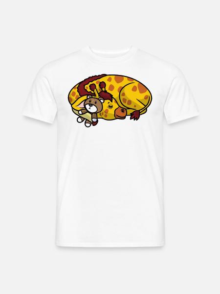 Giraffe Kuscheltier Pyjama Schlafshirt Giraffen - MĂ€nner T-Shirt - WeiĂ