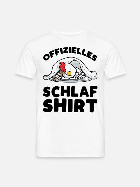 Haushuhn Schlafshirt Pyjama Huhn Kuscheltier - Männer T-Shirt - Weiß