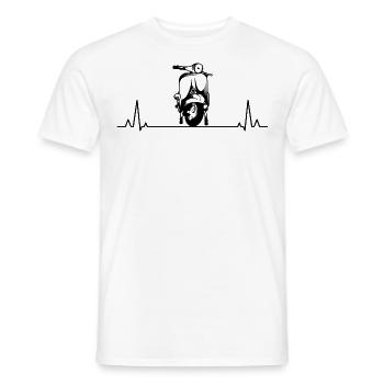 Roller Fahrer Scootering Motorrad Moped Herzschlag - Männer T-Shirt - Weiß - Vorne - AI Model Male 178 dark (178cm)