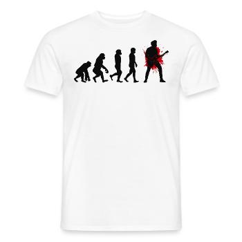 Basse Guitariste Musicien Bassiste Evolution - T-shirt homme - blanc - Devant - AI Model Male 178 dark (178cm)