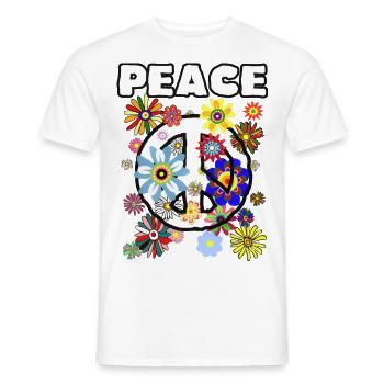 Symbole de paix Paix Liberté Amour - T-shirt homme - blanc - Devant - AI Model Male 178 dark (178cm)