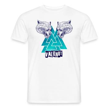 Valknut - symbole nordique Viking et tête animal - T-shirt homme - blanc - Devant - AI Model Male 178 dark (178cm)