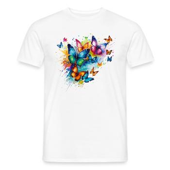 Papillons Coloré Coloré Belle Art Nature - T-shirt homme - blanc - Devant - AI Model Male 178 dark (178cm)