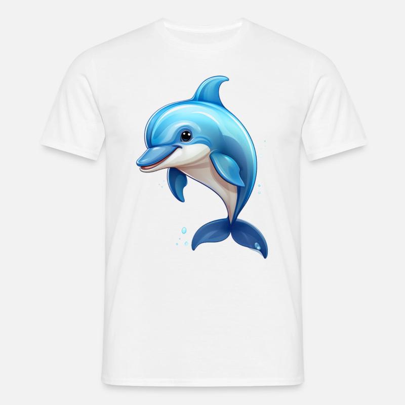 Delfin - T-shirt til herrer - hvid