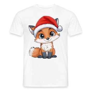 Fuchs Weihnachten Süß Niedlich Xmas Weihnachtlich - Männer T-Shirt - Weiß - Vorne - AI Model Male 178 dark (178cm)
