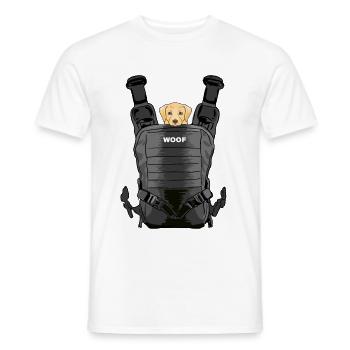Costume de chien, cadeau drôle d'Halloween pour les fans - T-shirt homme - blanc - Devant - AI Model Male 178 dark (178cm)