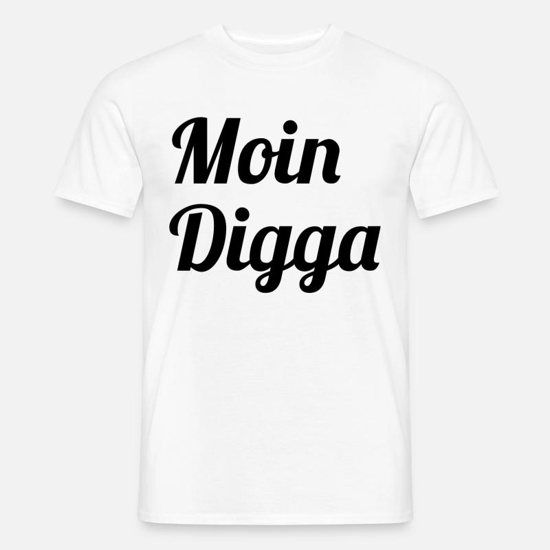 Moin Digga - Männer T-Shirt - Weiß