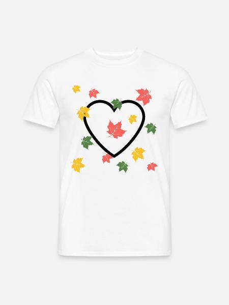 Herbst Liebe - Männer T-Shirt - Weiß