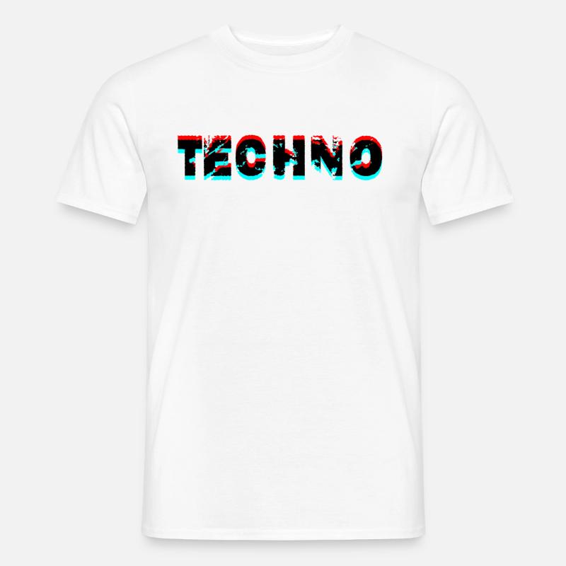 techno music design - Männer T-Shirt - Weiß