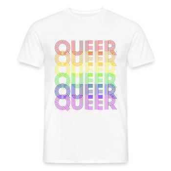 queer rainbowdesign - Men's T-Shirt - white - Front - AI Model Male 178 dark (178cm)