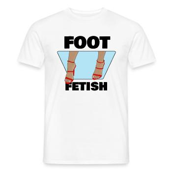 FOOT FETISH - Men's T-Shirt - white - Front - AI Model Male 178 dark (178cm)