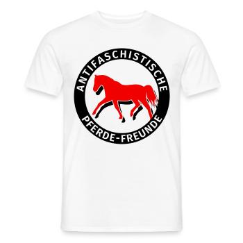 Antifaschistische Pferde-Freunde Antifa Humor - Männer T-Shirt - Weiß - Vorne - AI Model Male 178 dark (178cm)