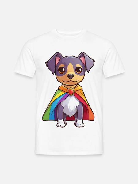 Pridelhund | Pride-Farben | LGBTQ+ | Niedlich - Männer T-Shirt - Weiß