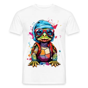 Turtle small and colorful - Men's T-Shirt - white - Front - AI Model Male 178 dark (178cm)