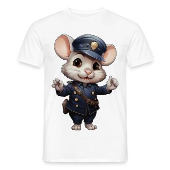 Mäuse Polizistin - Männer T-Shirt - Weiß - Vorne - AI Model Male 178 dark (178cm)