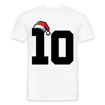 10 Numéro de Noël - T-shirt homme - blanc - Devant - AI Model Male 178 dark (178cm)