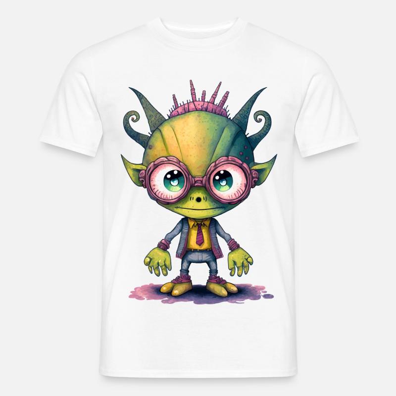 NERDY forever - Nerdy Alien - Männer T-Shirt - Weiß