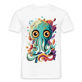 Octopus Squid - Bébé calmar Poulpe - T-shirt homme - blanc - Devant - AI Model Male 178 dark (178cm)