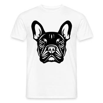 Französische Bulldogge Hund Kopf - Männer T-Shirt - Weiß - Vorne - AI Model Male 178 dark (178cm)