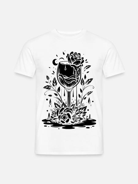 Vibrant Jungle Leaf Pattern T-Shirt - Men's T-Shirt - white
