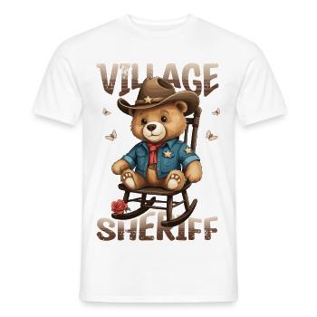 Ours le shérif du village - T-shirt homme - blanc - Devant - AI Model Male 178 dark (178cm)