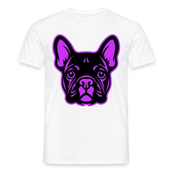 French Bulldog Dog Head - Men's T-Shirt - white - Front - AI Model Male 178 dark (178cm)