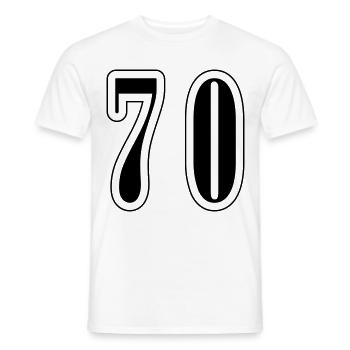 70 Number Symbol - Men's T-Shirt - white - Front - AI Model Male 178 dark (178cm)