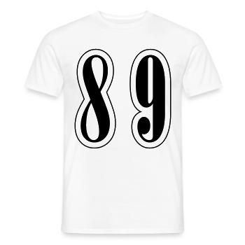 89 Number Symbol - Men's T-Shirt - white - Front - AI Model Male 178 dark (178cm)