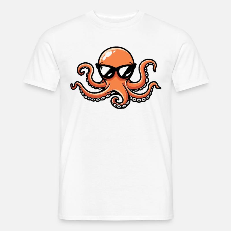 Oktopus Cool Comic - Männer T-Shirt - Weiß